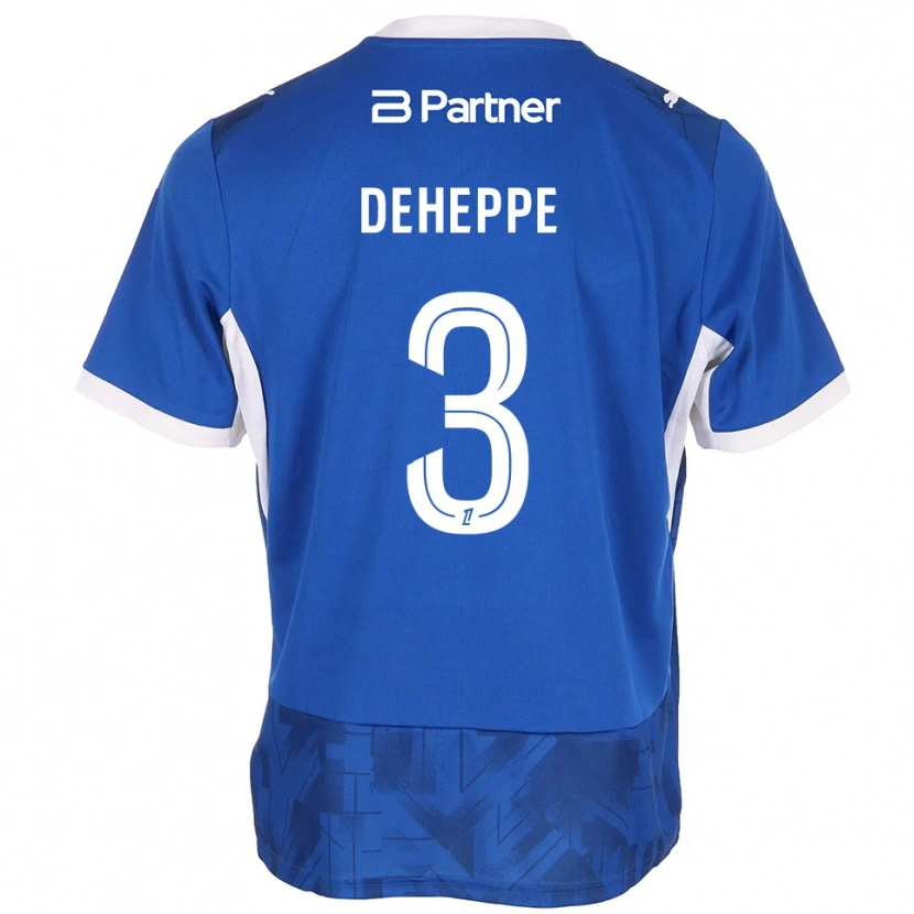 Danxen Homme Maillot Nathan Deheppe #3 Bleu Moyen Blanc Tenues Domicile 2026/27 T-Shirt