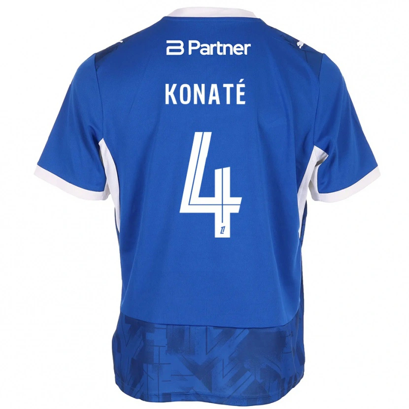 Danxen Homme Maillot Djibril Konaté #4 Bleu Moyen Blanc Tenues Domicile 2026/27 T-Shirt