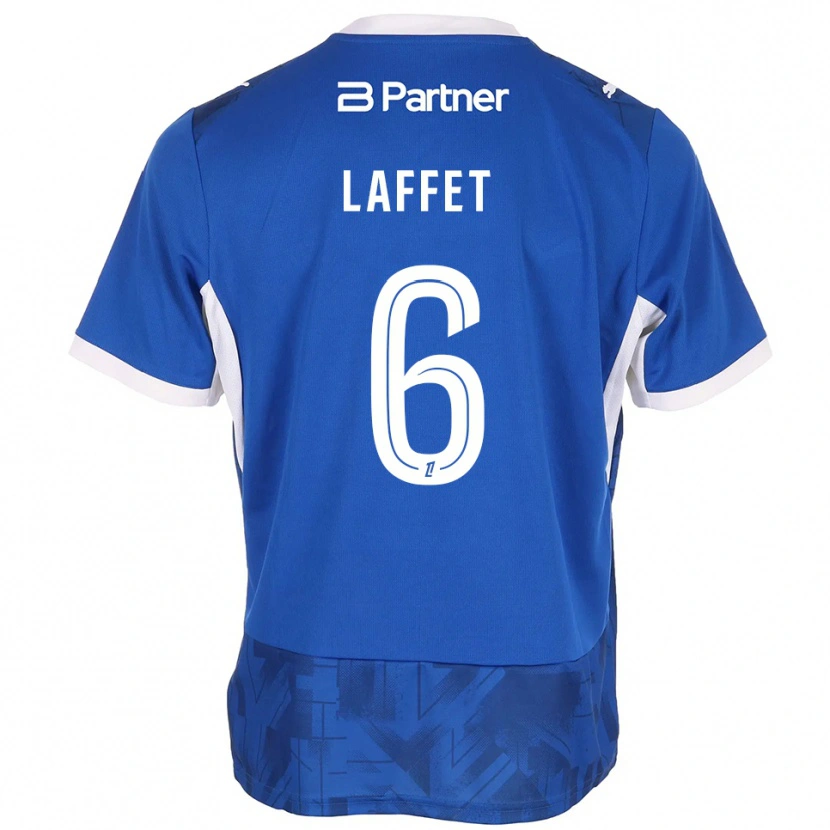 Danxen Homme Maillot Yves Laffet #6 Bleu Moyen Blanc Tenues Domicile 2026/27 T-Shirt