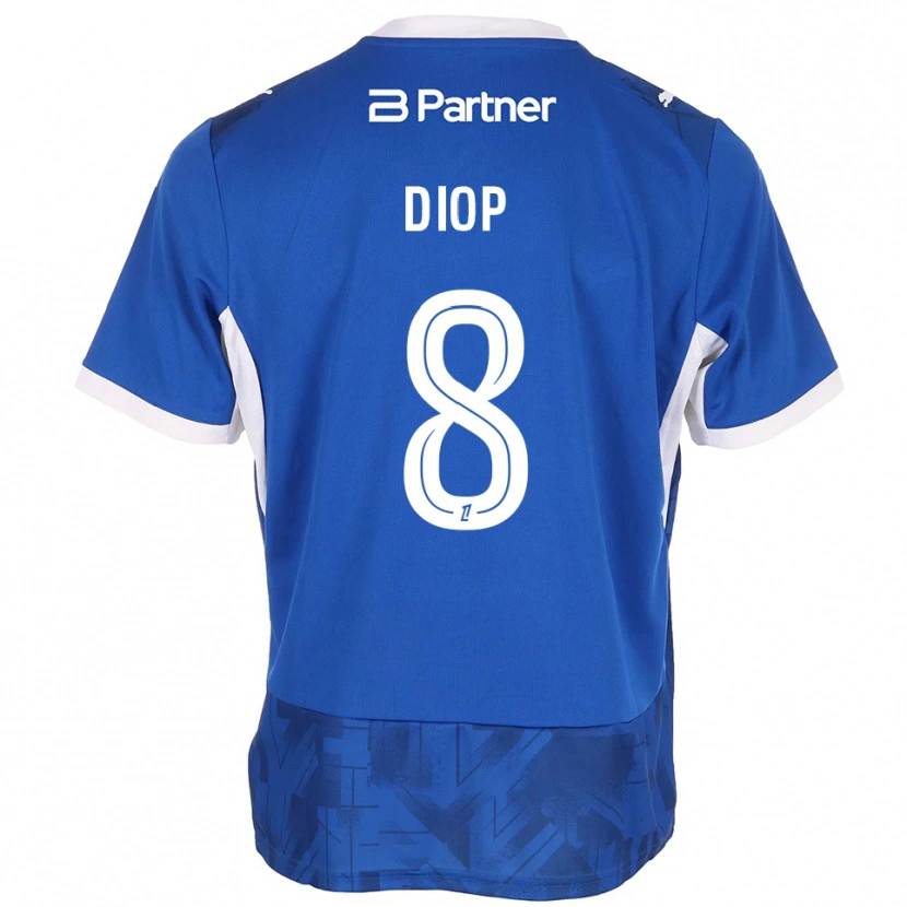 Danxen Homme Maillot Mouhamed Diop #8 Bleu Moyen Blanc Tenues Domicile 2026/27 T-Shirt