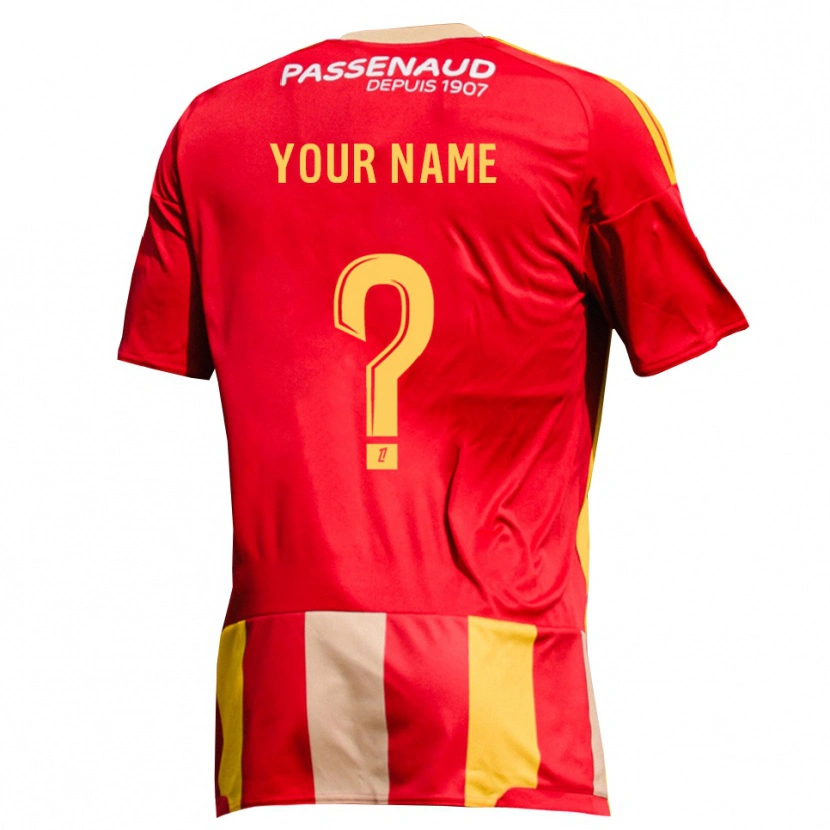 Danxen Homme Maillot Votre Nom #0 Rouge Jaune Vert Tenues Domicile 2026/27 T-Shirt