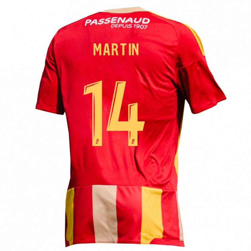 Danxen Homme Maillot Lucas Martin #14 Rouge Jaune Vert Tenues Domicile 2026/27 T-Shirt