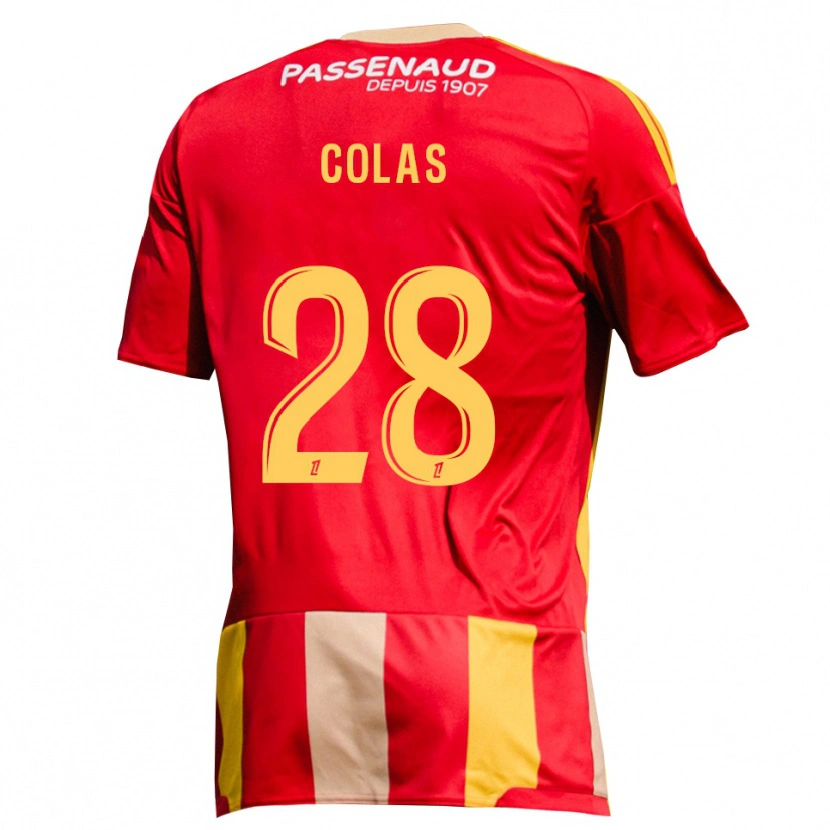 Danxen Homme Maillot Erwan Colas #28 Rouge Jaune Vert Tenues Domicile 2026/27 T-Shirt