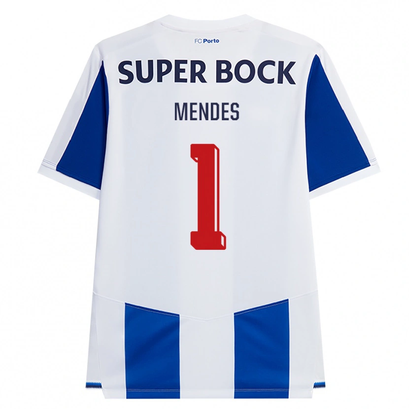 Danxen Homme Maillot Francisco Mendes #1 Bleu Blanc Rouge Tenues Domicile 2026/27 T-Shirt