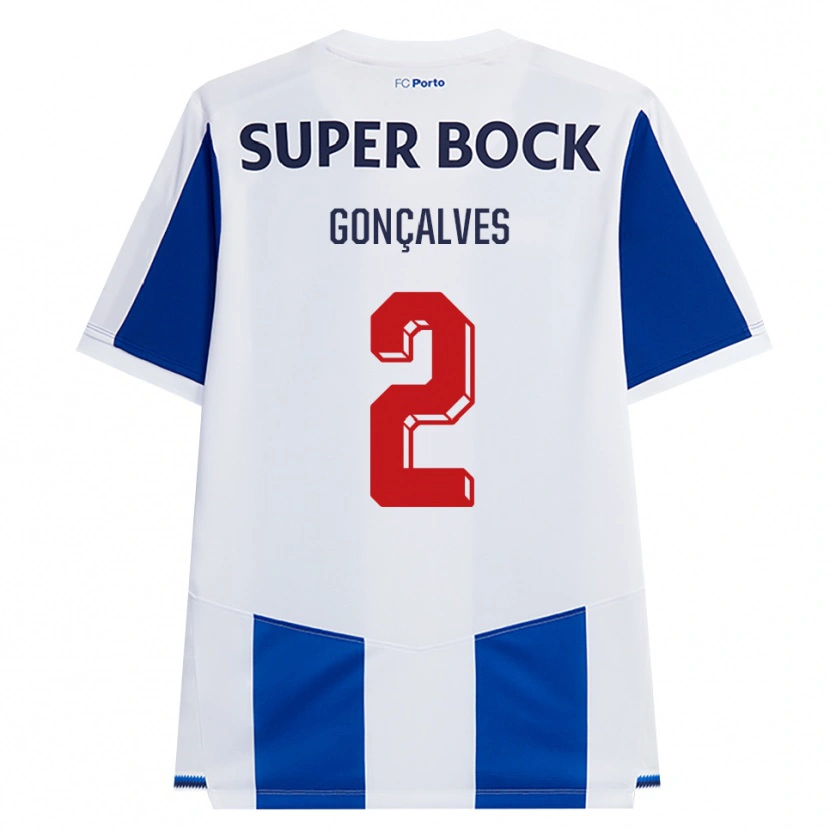 Danxen Homme Maillot Ema Gonçalves #2 Bleu Blanc Rouge Tenues Domicile 2026/27 T-Shirt