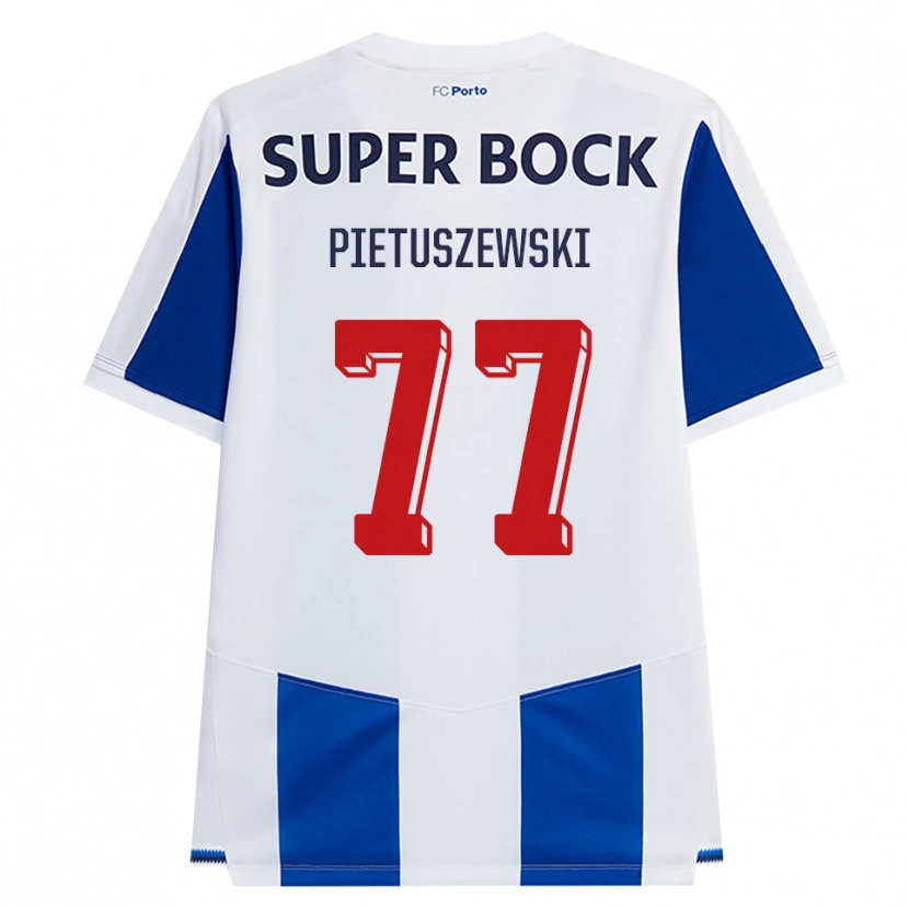 Danxen Homme Maillot Oskar Pietuszewski #77 Bleu Blanc Rouge Tenues Domicile 2026/27 T-Shirt
