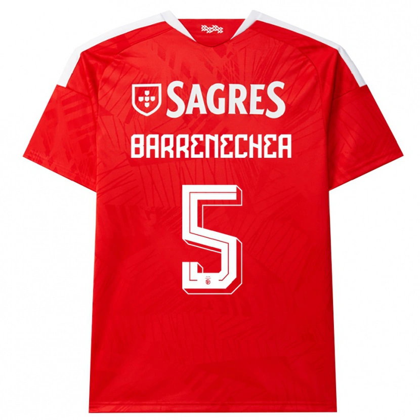 Danxen Homme Maillot Enzo Barrenechea #5 Rouge Blanc Jaune Tenues Domicile 2026/27 T-Shirt