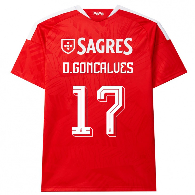 Danxen Homme Maillot Diogo Goncalves #17 Rouge Blanc Jaune Tenues Domicile 2026/27 T-Shirt