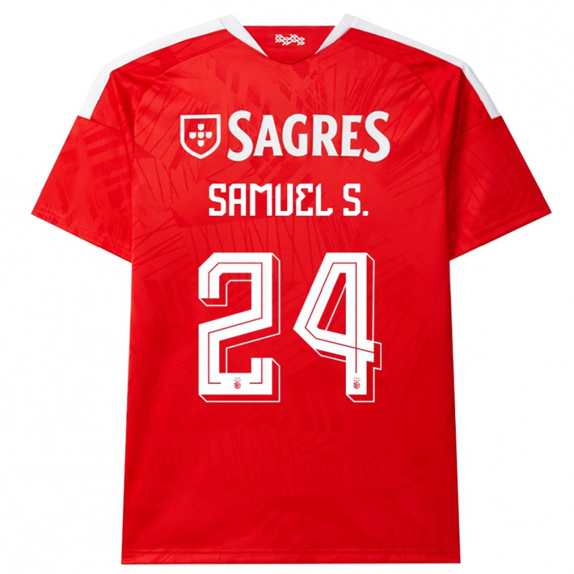 Danxen Homme Maillot Samuel Soares #24 Rouge Blanc Jaune Tenues Domicile 2026/27 T-Shirt