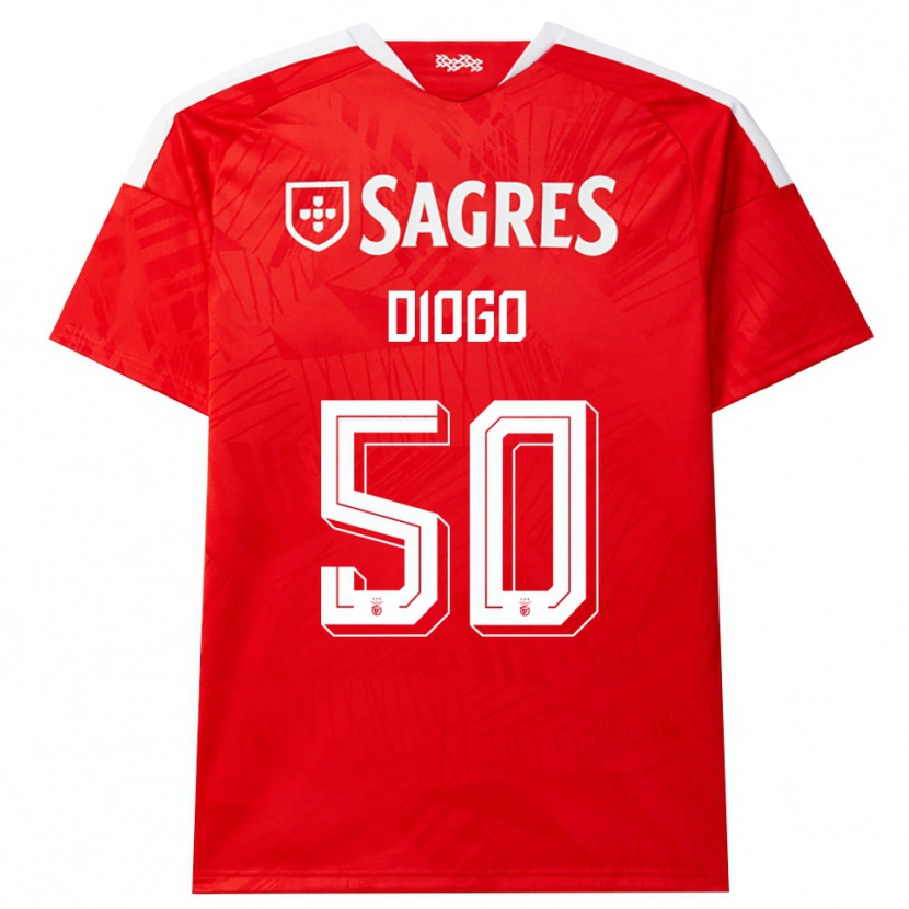 Danxen Homme Maillot Diogo Ferreira #50 Rouge Blanc Jaune Tenues Domicile 2026/27 T-Shirt