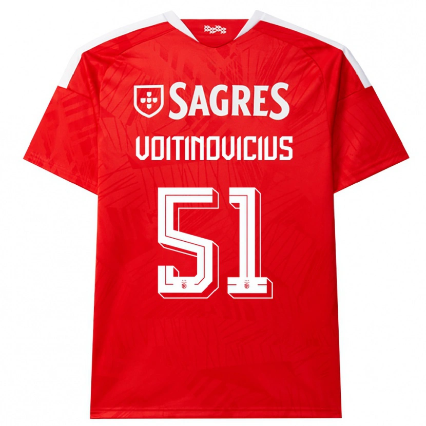 Danxen Homme Maillot Arnas Voitinovičius #51 Rouge Blanc Jaune Tenues Domicile 2026/27 T-Shirt
