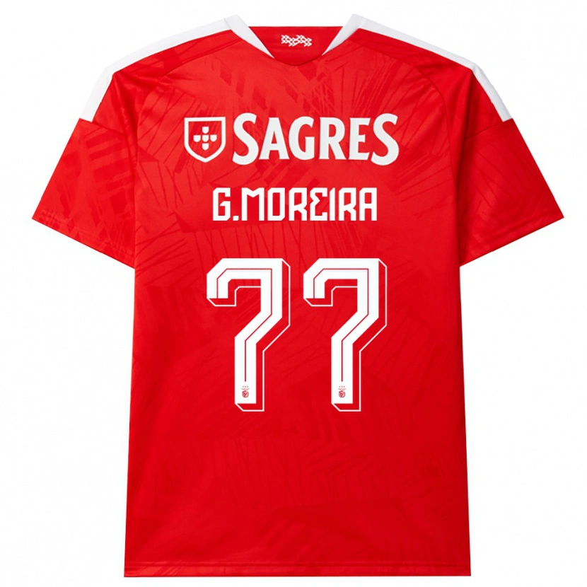 Danxen Homme Maillot Gonçalo Moreira #77 Rouge Blanc Jaune Tenues Domicile 2026/27 T-Shirt