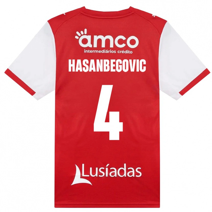 Danxen Homme Maillot Melisa Hasanbegović #4 Blanc Rouge Noir Tenues Domicile 2026/27 T-Shirt