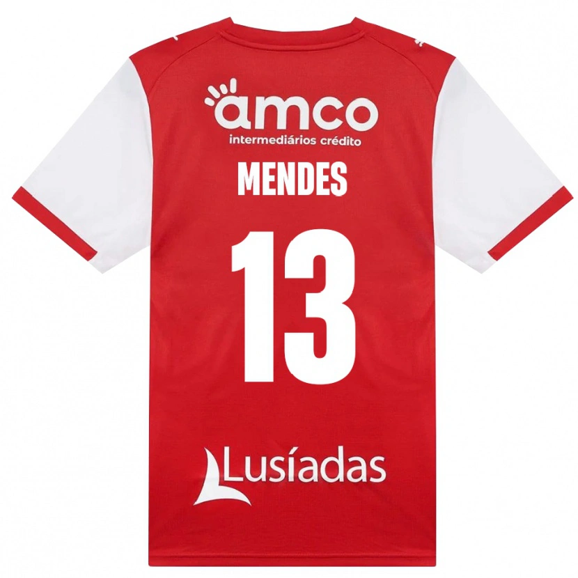 Danxen Homme Maillot Emmanuel Mendes #13 Blanc Rouge Noir Tenues Domicile 2026/27 T-Shirt