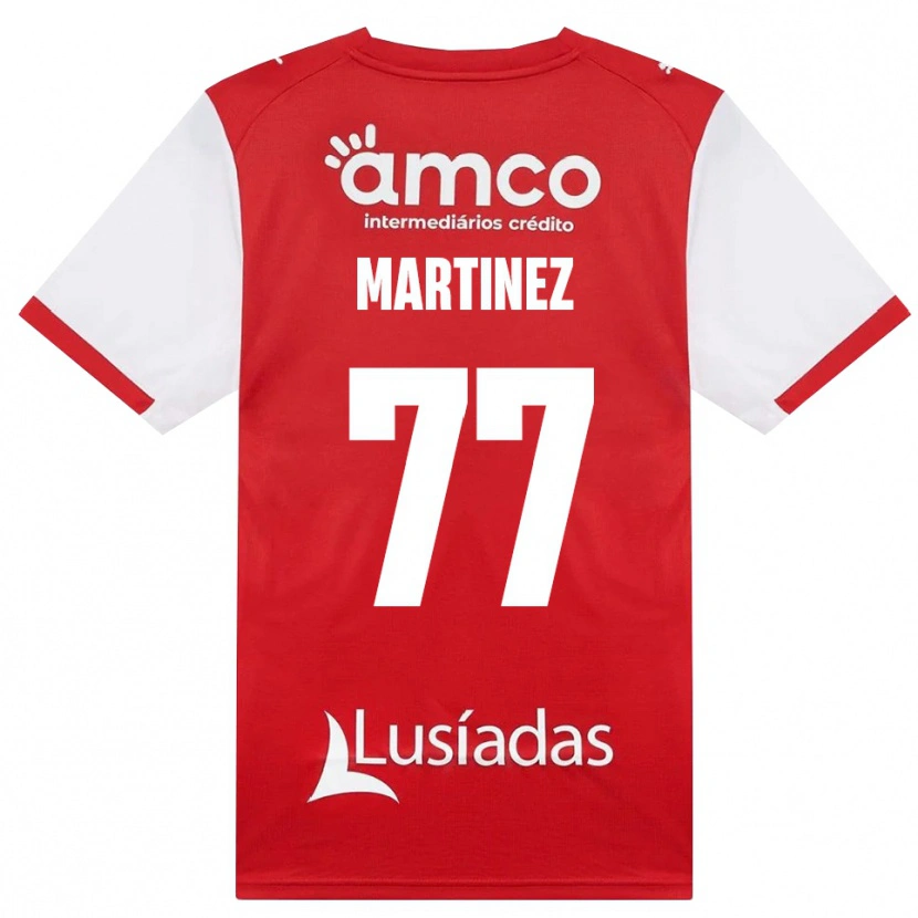 Danxen Homme Maillot Gabri Martínez #77 Blanc Rouge Noir Tenues Domicile 2026/27 T-Shirt