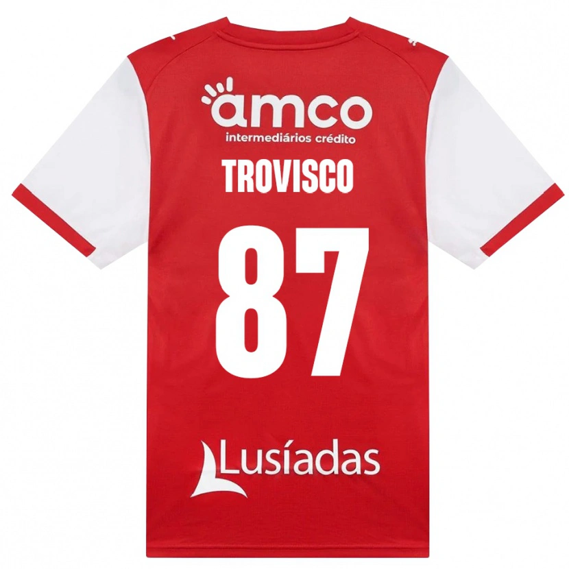 Danxen Homme Maillot João Trovisco #87 Blanc Rouge Noir Tenues Domicile 2026/27 T-Shirt