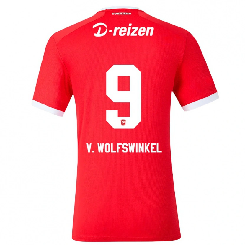 Danxen Homme Maillot Ricky Van Wolfswinkel #9 Rouge Blanc Tenues Domicile 2026/27 T-Shirt