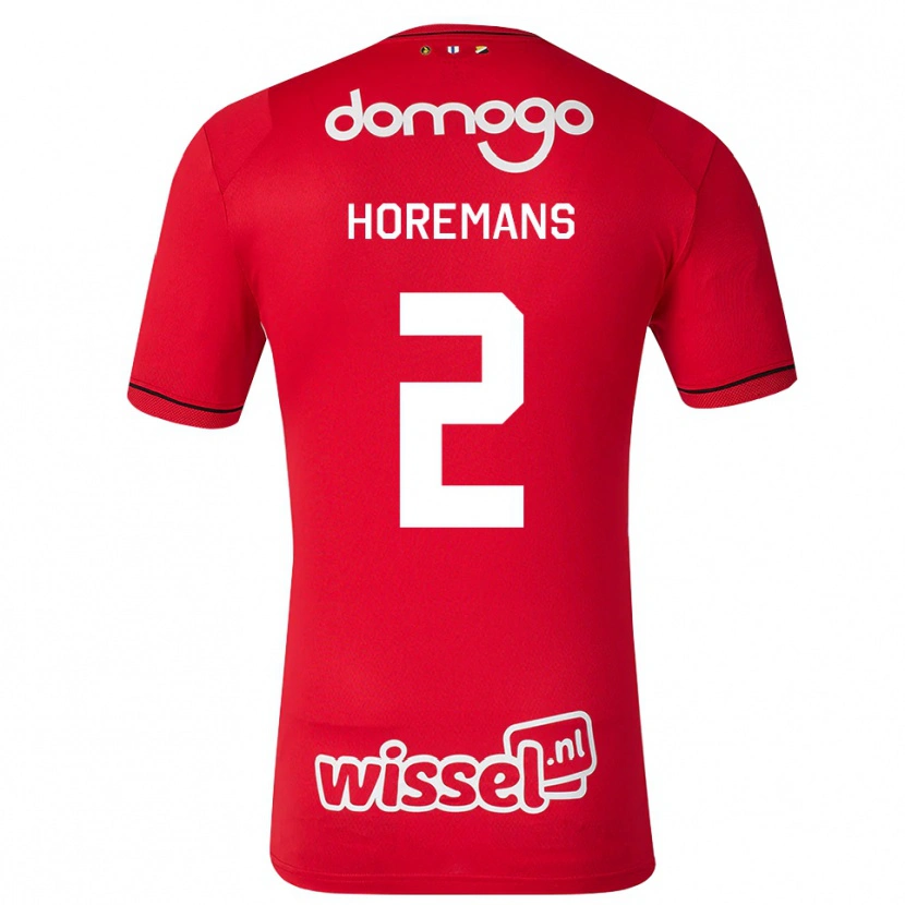 Danxen Homme Maillot Siebe Horemans #2 Rouge Blanc Noir Tenues Domicile 2026/27 T-Shirt