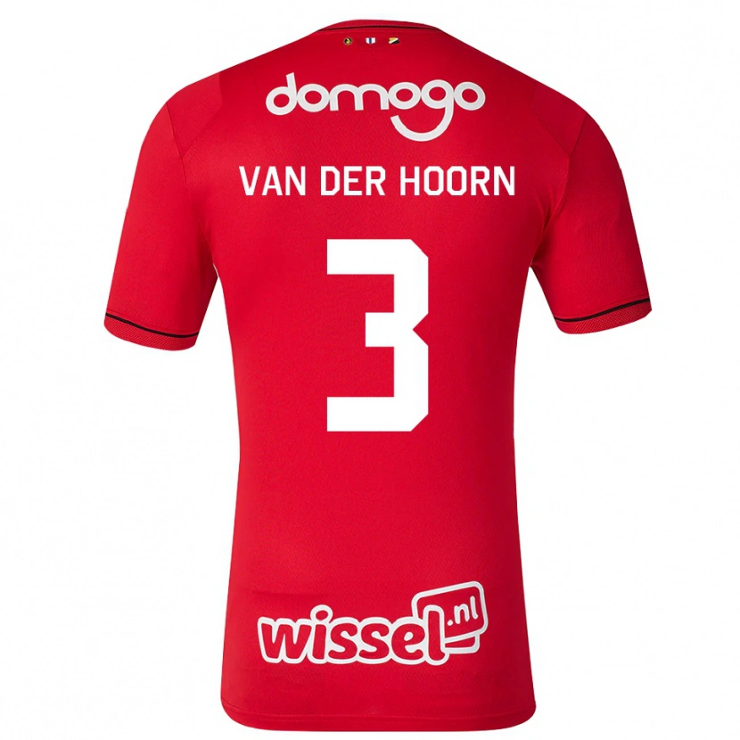 Danxen Homme Maillot Mike Van Der Hoorn #3 Rouge Blanc Noir Tenues Domicile 2026/27 T-Shirt