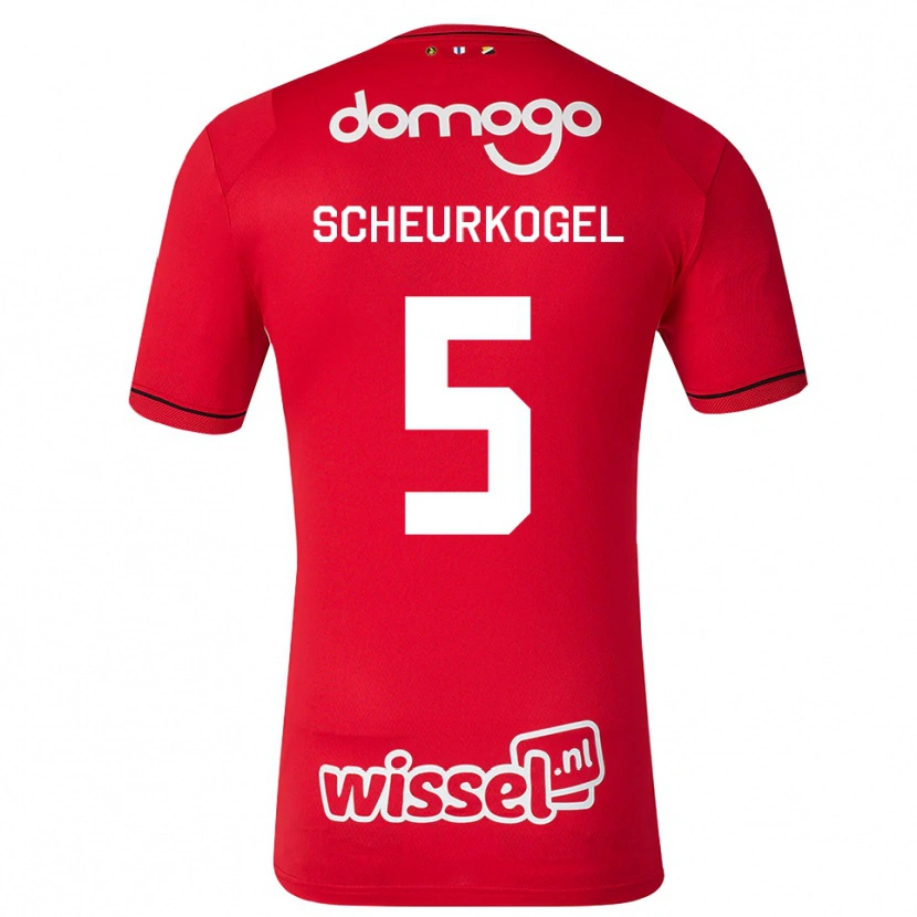 Danxen Homme Maillot Maurits Scheurkogel #5 Rouge Blanc Noir Tenues Domicile 2026/27 T-Shirt