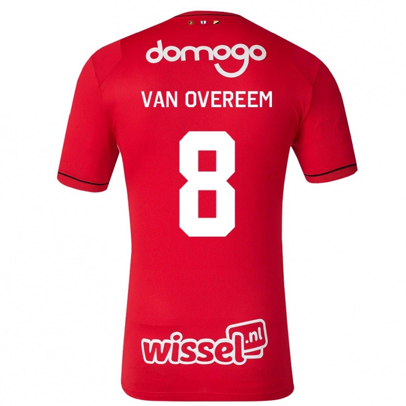 Danxen Homme Maillot Joris Van Overeem #8 Rouge Blanc Noir Tenues Domicile 2026/27 T-Shirt