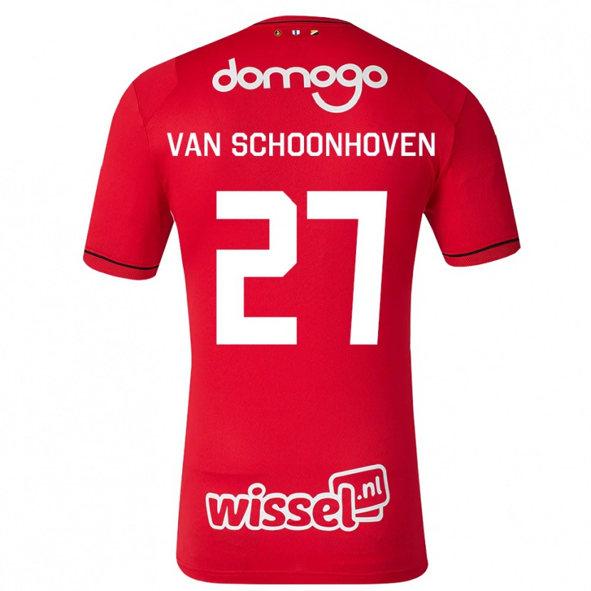Danxen Homme Maillot Nurija Van Schoonhoven #27 Rouge Blanc Noir Tenues Domicile 2026/27 T-Shirt