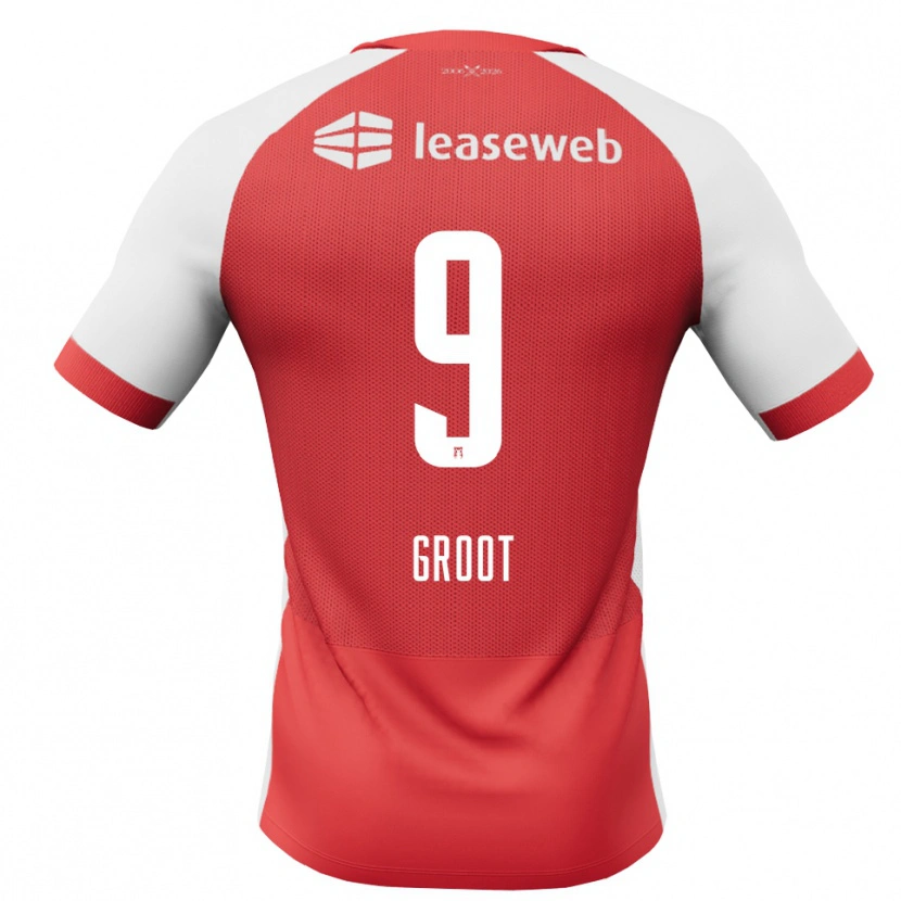 Danxen Homme Maillot Gijs Groot #9 Rouge Blanc Noir Tenues Domicile 2026/27 T-Shirt