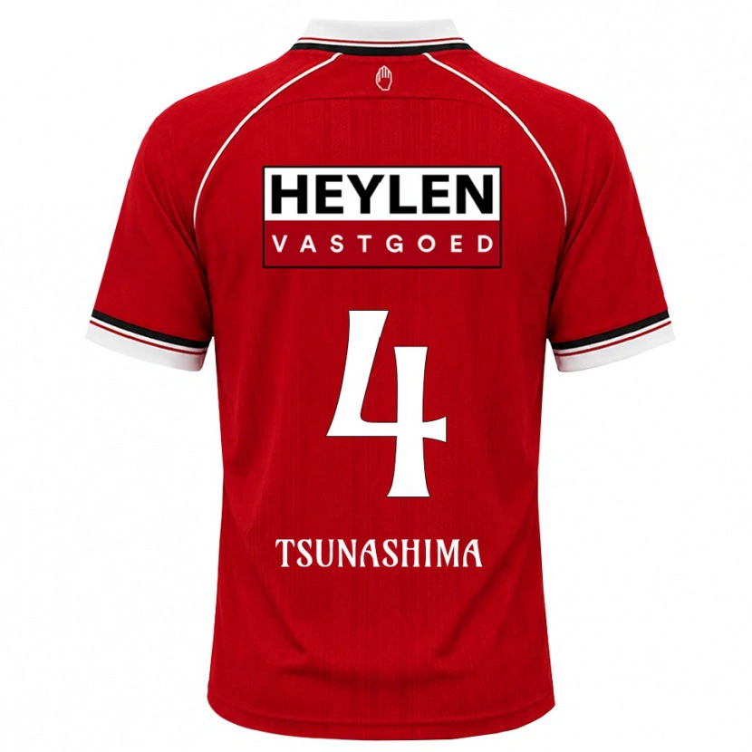 Danxen Homme Maillot Yuto Tsunashima #4 Rouge Blanc Noir Tenues Domicile 2026/27 T-Shirt