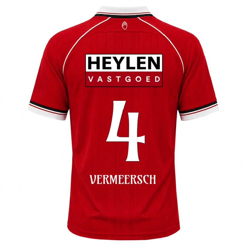 Danxen Homme Maillot Ryan Vermeersch #4 Rouge Blanc Noir Tenues Domicile 2026/27 T-Shirt