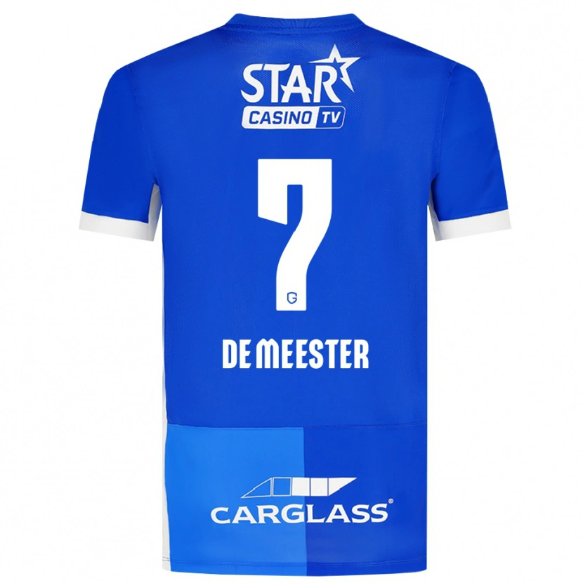 Danxen Homme Maillot Thirsa De Meester #7 Bleu Moyen Royalbleu Blanc Tenues Domicile 2026/27 T-Shirt