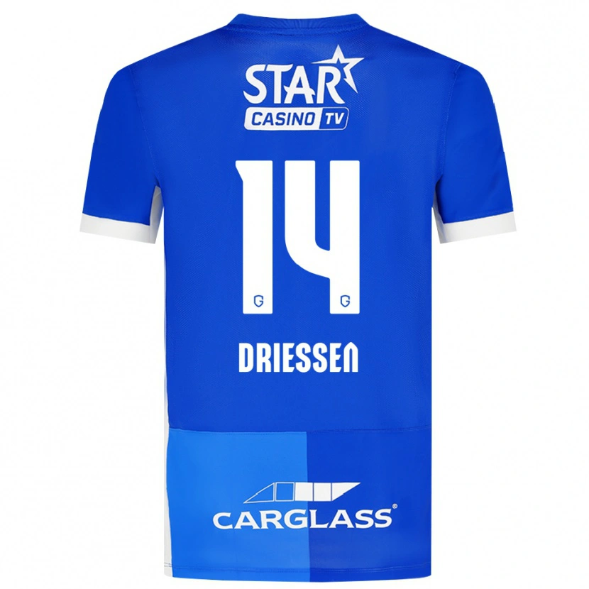 Danxen Homme Maillot Jelle Driessen #14 Bleu Moyen Royalbleu Blanc Tenues Domicile 2026/27 T-Shirt