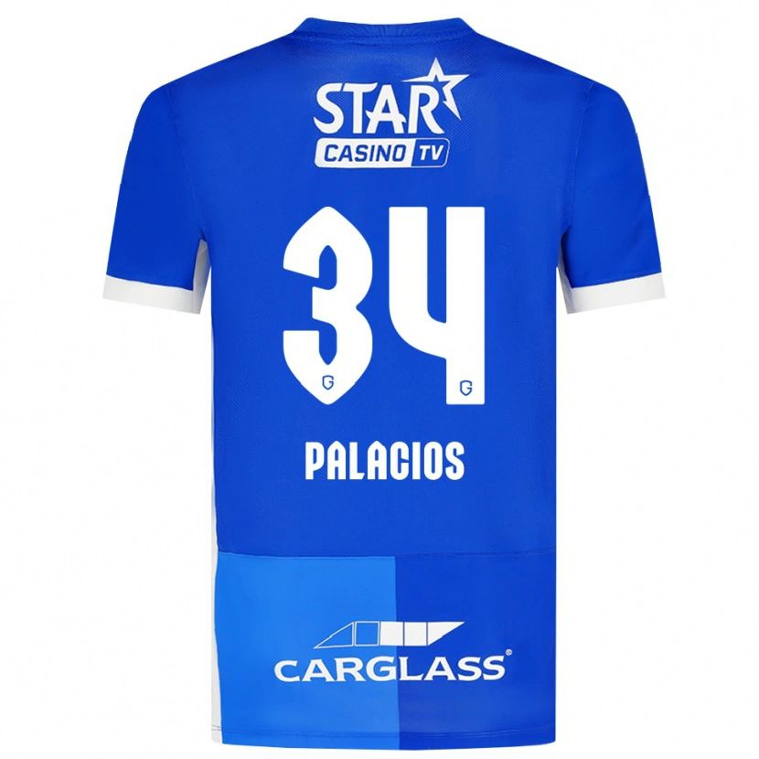 Danxen Homme Maillot Adrián Palacios #34 Bleu Moyen Royalbleu Blanc Tenues Domicile 2026/27 T-Shirt