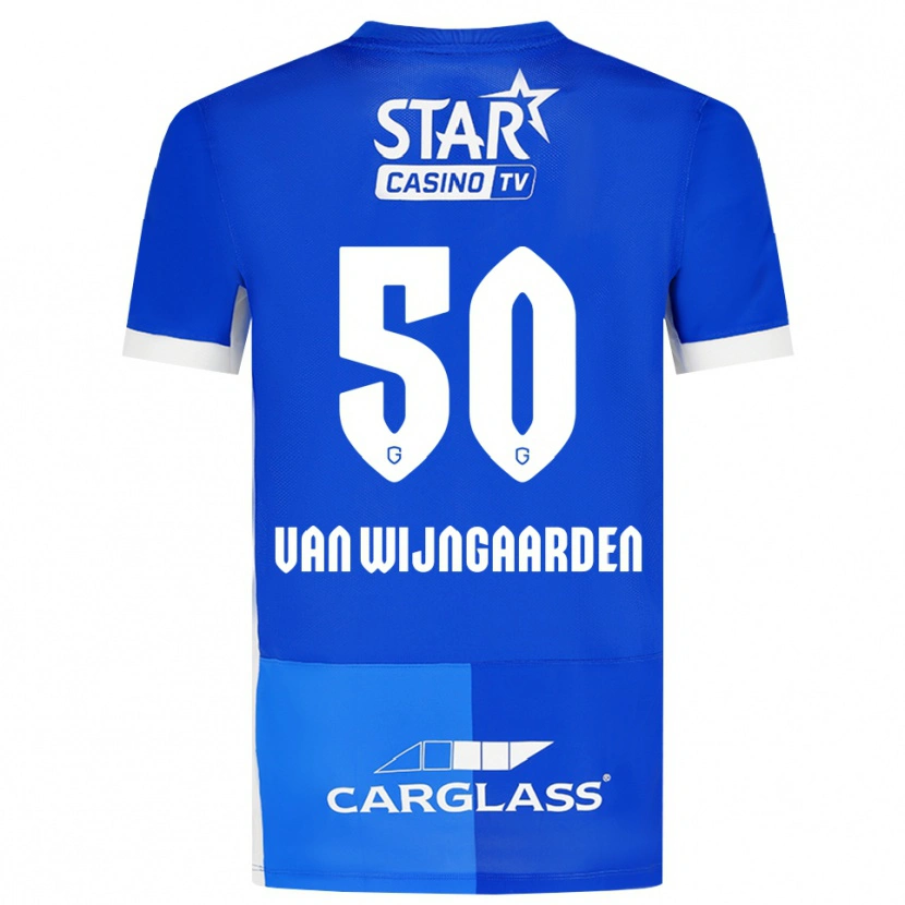 Danxen Homme Maillot Maren Van Wijngaarden #50 Bleu Moyen Royalbleu Blanc Tenues Domicile 2026/27 T-Shirt