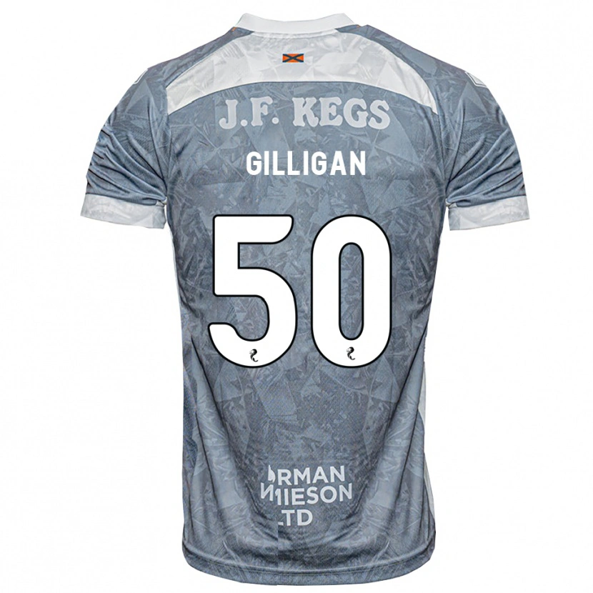 Danxen Homme Maillot Keir Gilligan #50 Gris Ardoise Clair Tenues Extérieur 2026/27 T-Shirt