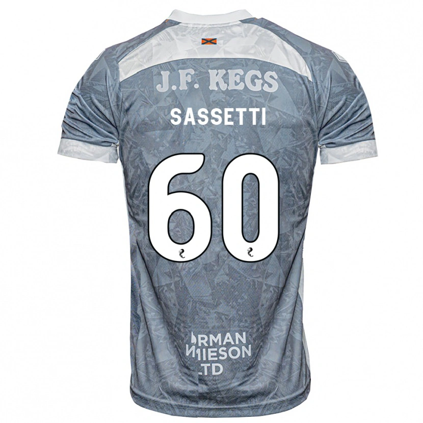 Danxen Homme Maillot Lorenzo Sassetti #60 Gris Ardoise Clair Tenues Extérieur 2026/27 T-Shirt