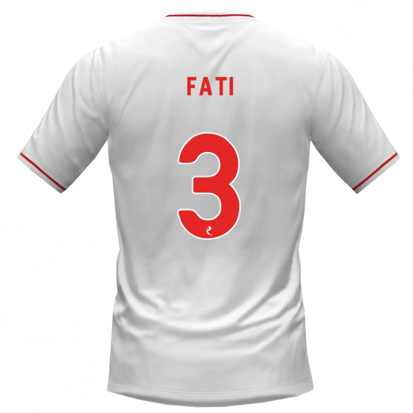 Danxen Homme Maillot Babacar Fati #3 Blanc Rouge Tenues Extérieur 2026/27 T-Shirt