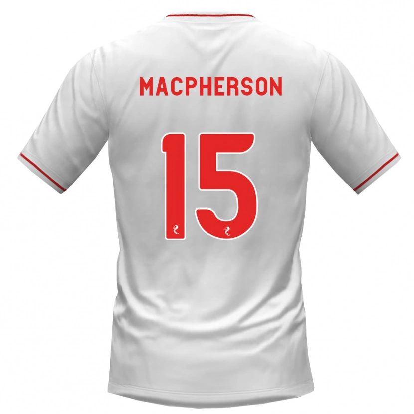 Danxen Homme Maillot Cammy Macpherson #15 Blanc Rouge Tenues Extérieur 2026/27 T-Shirt