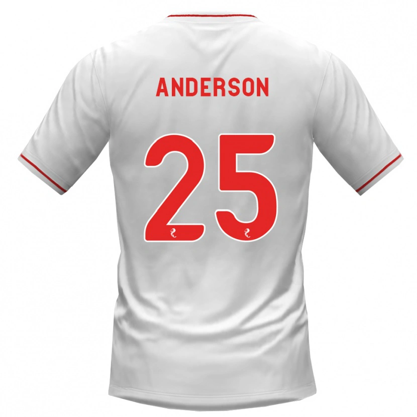 Danxen Homme Maillot Bruce Anderson #25 Blanc Rouge Tenues Extérieur 2026/27 T-Shirt