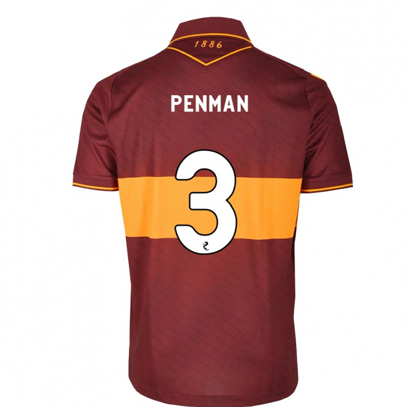 Danxen Homme Maillot Jenna Penman #3 Orange Marron Tenues Extérieur 2026/27 T-Shirt