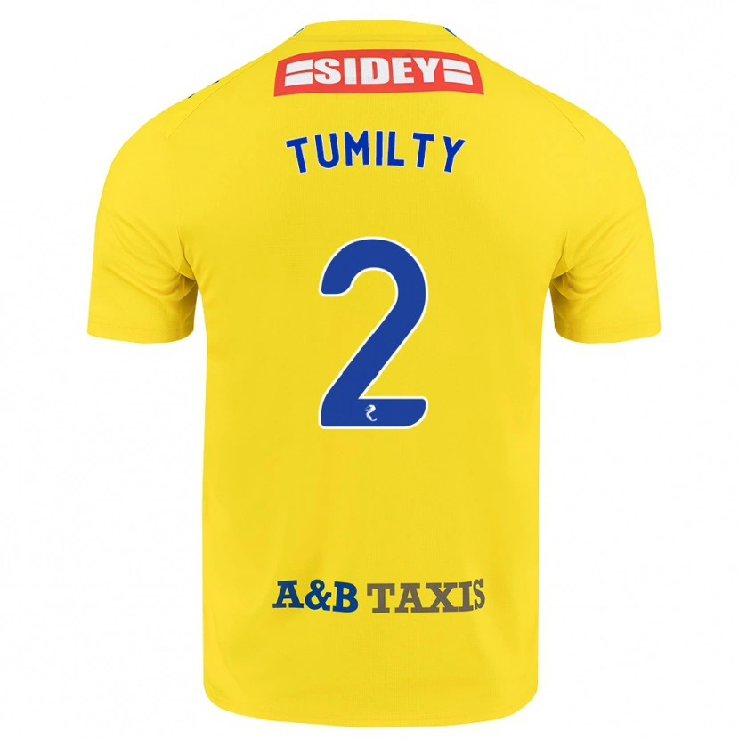Danxen Homme Maillot Reghan Tumilty #2 Jaune Bleu Noir Tenues Extérieur 2026/27 T-Shirt