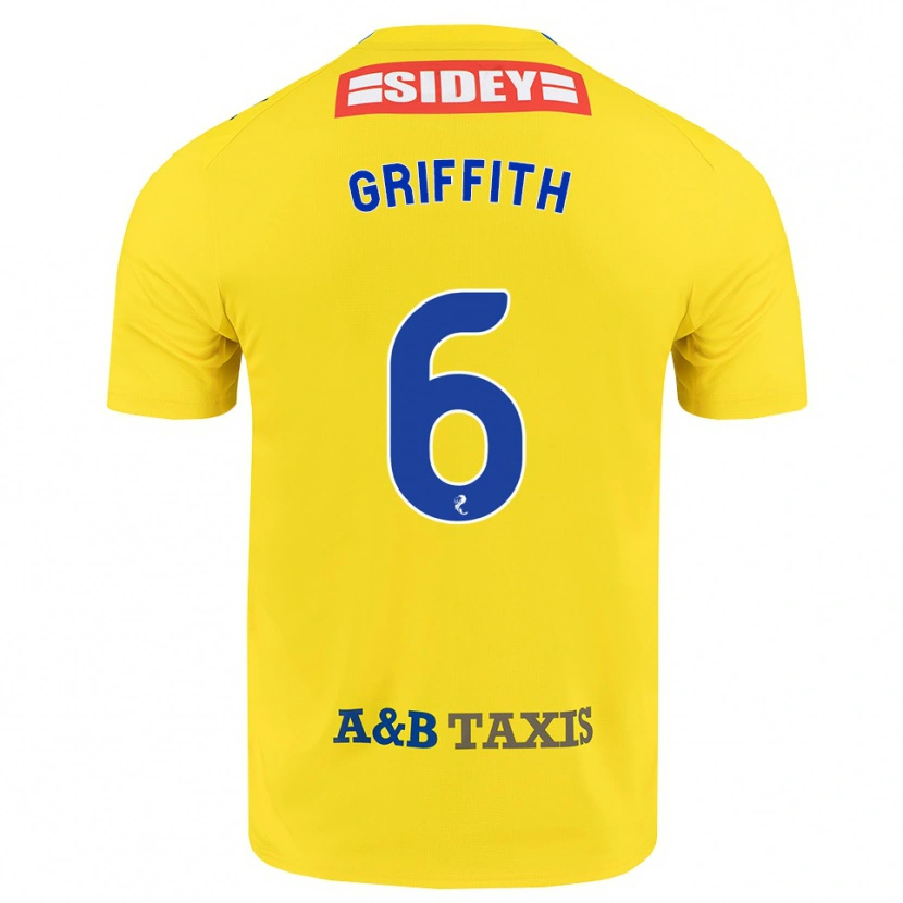Danxen Homme Maillot Víctor Griffith #6 Jaune Bleu Noir Tenues Extérieur 2026/27 T-Shirt