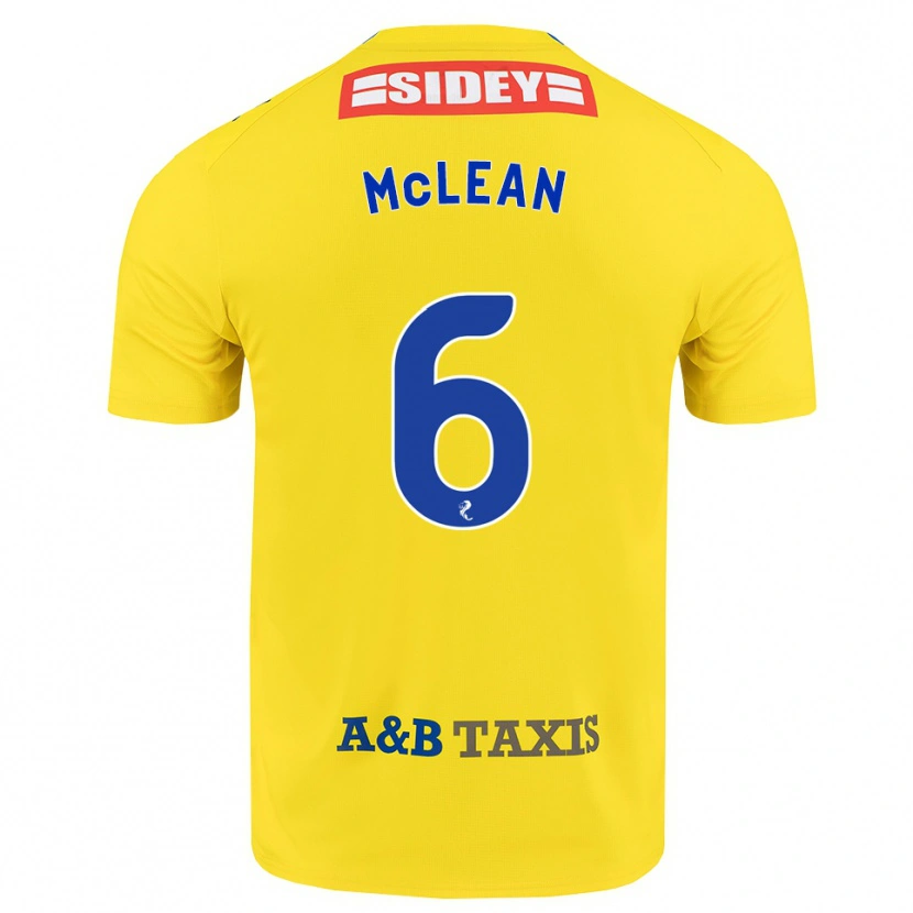 Danxen Homme Maillot Elvie Mclean #6 Jaune Bleu Noir Tenues Extérieur 2026/27 T-Shirt