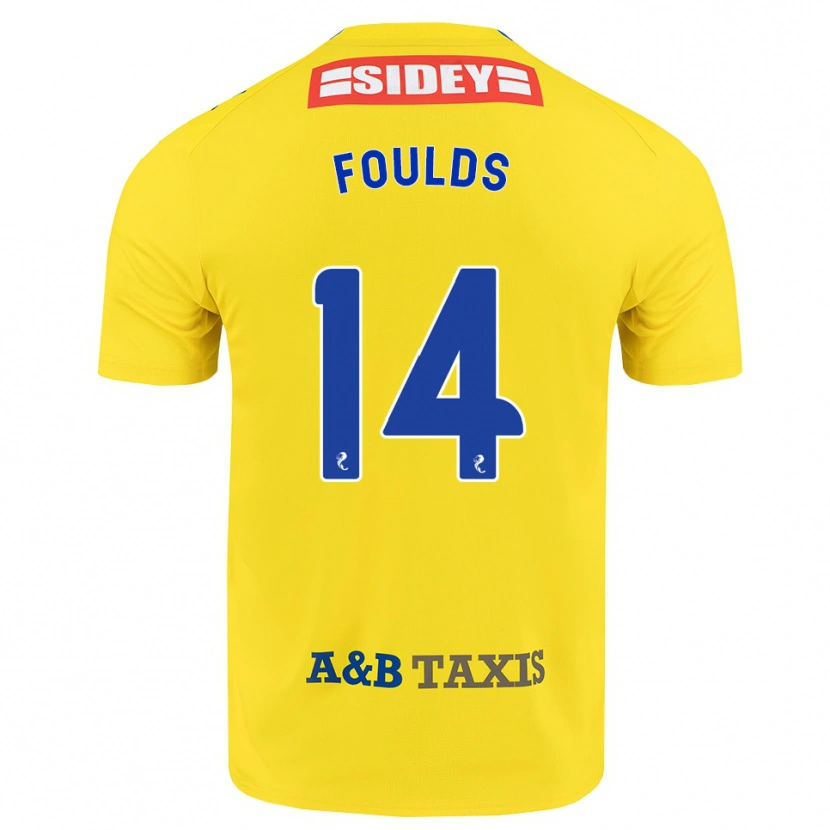Danxen Homme Maillot Matty Foulds #14 Jaune Bleu Noir Tenues Extérieur 2026/27 T-Shirt