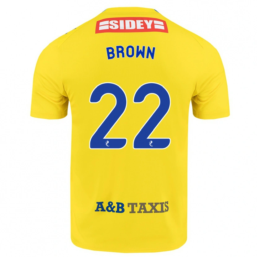 Danxen Homme Maillot Cameron Brown #22 Jaune Bleu Noir Tenues Extérieur 2026/27 T-Shirt