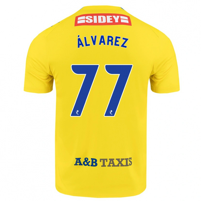 Danxen Homme Maillot Unax Álvarez #77 Jaune Bleu Noir Tenues Extérieur 2026/27 T-Shirt