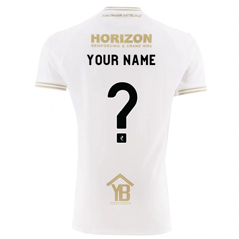 Danxen Homme Maillot Votre Nom #0 Blé Blanc Tenues Extérieur 2026/27 T-Shirt