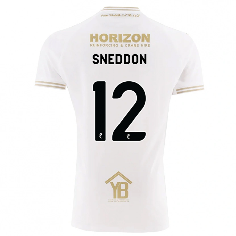 Danxen Homme Maillot Jamie Sneddon #12 Blé Blanc Tenues Extérieur 2026/27 T-Shirt