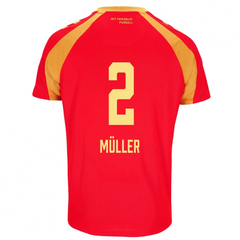 Danxen Homme Maillot Ruben Müller #2 Rouge Orange Noir Tenues Extérieur 2026/27 T-Shirt