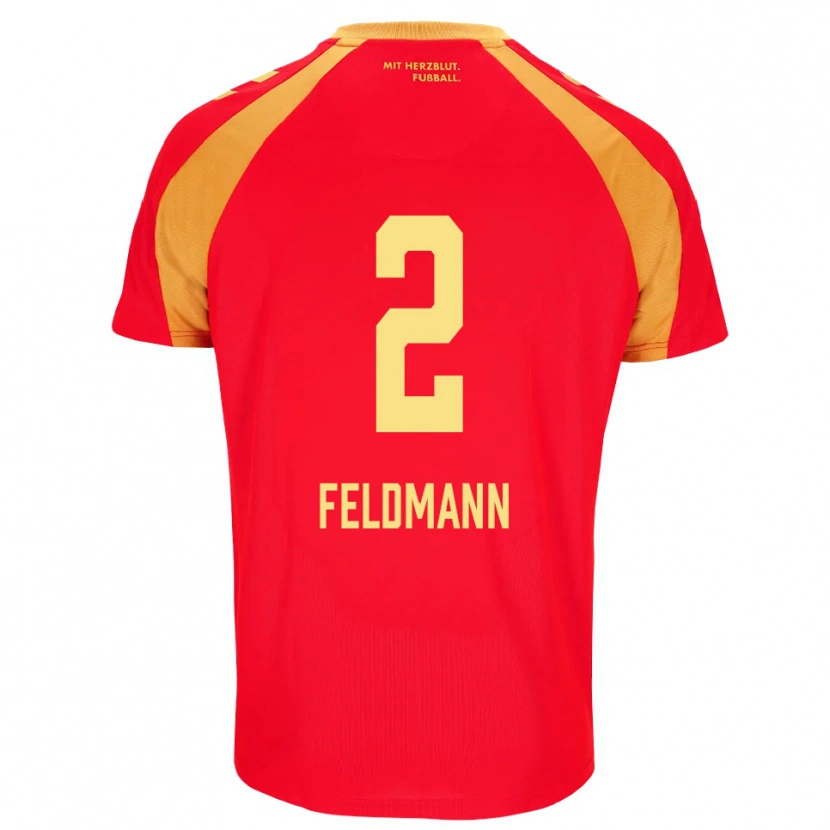 Danxen Homme Maillot Ole Feldmann #2 Rouge Orange Noir Tenues Extérieur 2026/27 T-Shirt