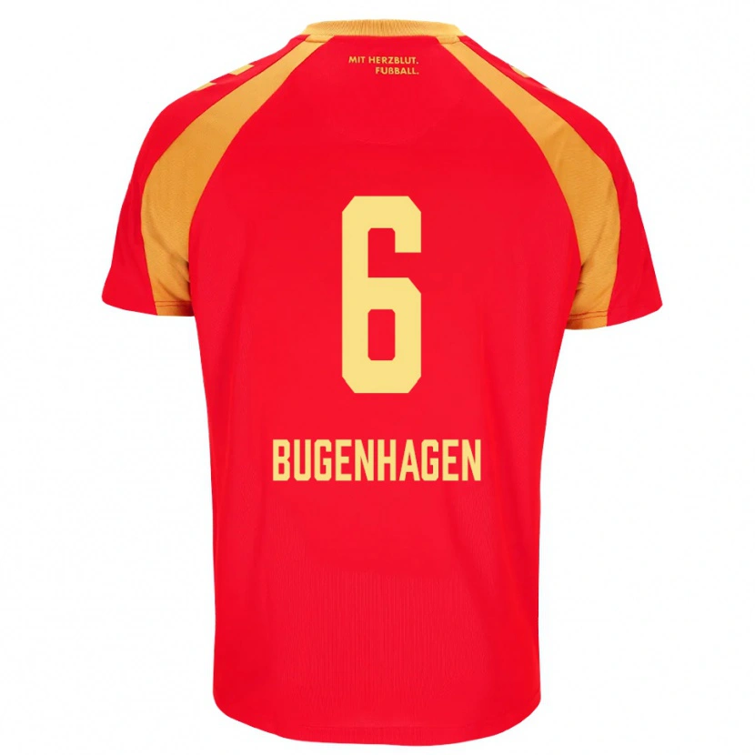Danxen Homme Maillot Julius Bugenhagen #6 Rouge Orange Noir Tenues Extérieur 2026/27 T-Shirt
